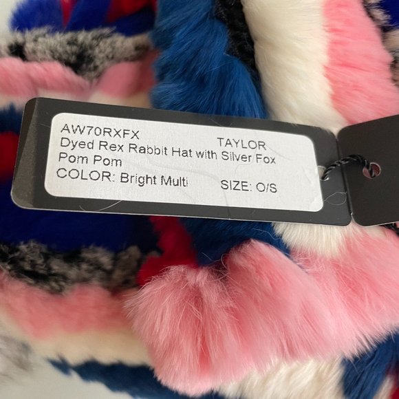 Taylor Rabbit & Fox Fur Pom-Pom Beanie from ANNABELLE NEW YORK - Picture 4 of 4